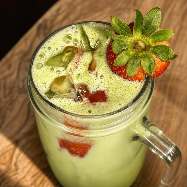 Strawberry Shaken Matcha Latte 16oz.