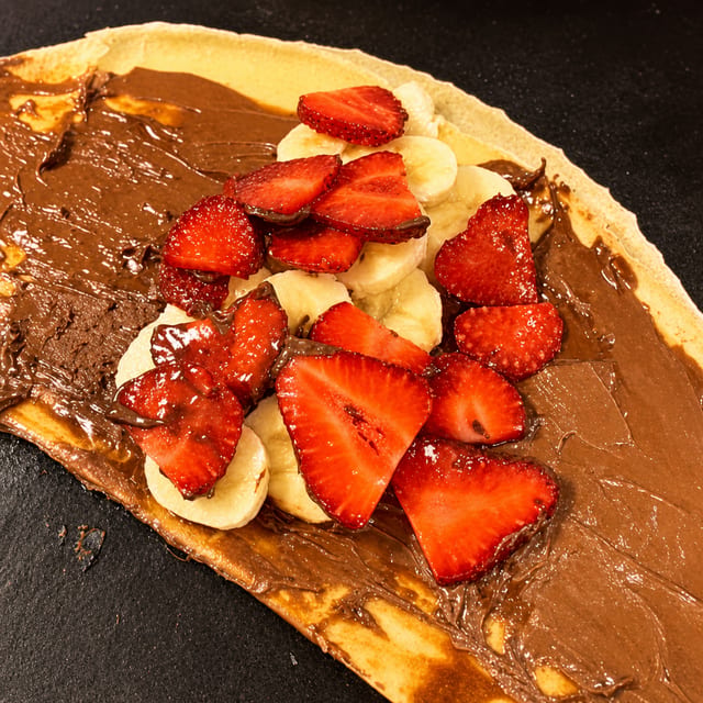 Nutella Strawberry Banana Crepe.